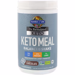 Garden of Life, Dr. Formulated Keto Meal Balanced Shake, Chocolate, 1.54 lbs (700 g)