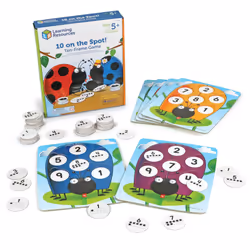 Learning Resources 10 on the Spot Ten Frame Game - 2-6 Players Ages 5+ Math Learning Games for Kids Kindergartner Activitie ...
