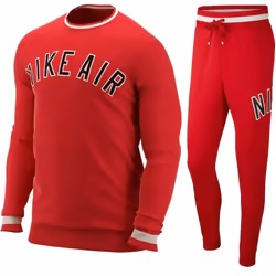 Nike Air Mens Tracksuit Sweatshirt Joggers Set - Medium, Red