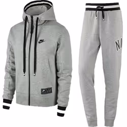 Nike Air Mens Tracksuit Zip Logo Hoodie Bottoms - Small, Grey