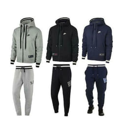 Nike Air Mens Tracksuit Zip Logo Hoodie Bottoms - Large, Grey
