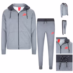 Nike Air Mens Tracksuit Set Grey/Red - Medium