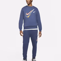 Nike Navy Multi Swoosh Crew Neck Tracksuit - Large