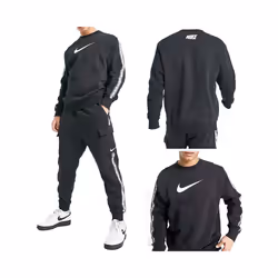 Nike Air Mens Repeat Tracksuit Black Set - Large