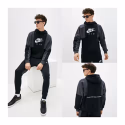 Nike Air Mens Black Kangaroo Hooded Tracksuit - Large