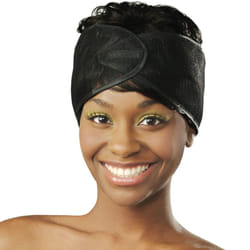 DONNA Mesh Wrap 1pc HEADBAND  Silk Wraps  Mesh Wrap for Womens Hair  Face Wash  Makeup Hair Accessories Headbands- Hook and loop fastener BLACK Color