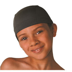 Donna Kids Spandex Dome Cap - Black  Ultra stretch  fits all size  breathable fabric  fabric