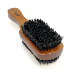 Titan Double Sided Fade Brush for Men for Women All Hair Textures - 1pc 100% Natural Boar Bristles Wooden Hair Brush
