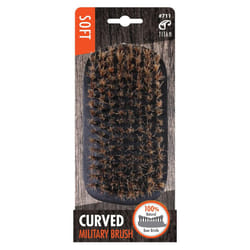Titan Soft Curved Military Brush For Men All Hair Textures  1pc Natural Boar Bristles Wooden Handle Wooden Hair Brush