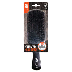 Titan Soft Curved Club Brush For Men All Hair Textures - 1pc  Natural Boar Bristles Wooden Handle  Wooden Hair Brush