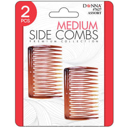 DONNA SIDE POCKET COMBS Medium Side Combs Great for All Hair Type Hair Styling Comb for Women Men Convenient to Use Everyday 1PC BROWN COLOR