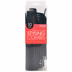 DONNA 10PCS Hair Stylists Professional Styling Comb Set Variety Pack Great for All Hair Types Styles BLACK