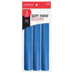 DONNA 10 Soft Twist Foam Curlers for Heatless Hairdressing Styling with Hair Clips  125D ROYAL BLUE 3PCS