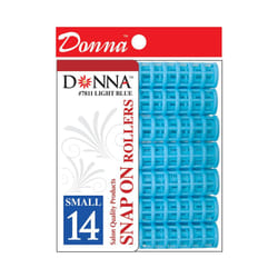 DONNA Snap on Rollers Rollers Foam Hair Rollers Hair Curlers Hair Clips for Hairdressing Styling Heatless Hair Curler 1/2""""(D) SMALL LT. BLUE 14PCS