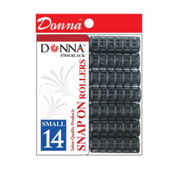 DONNA Snap on Rollers Rollers Foam Hair Rollers Hair Curlers Hair Clips for Hairdressing Styling Heatless Hair Curler 1.125""""(D) LARGE BLACK 8PCS