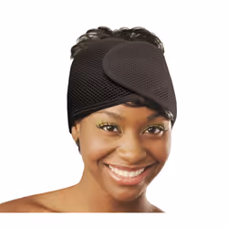 DONNA Deluxe Foam Velcro Headband Silk Hair Wraps for Face Wash Makeup and Hair Accessories BLACK