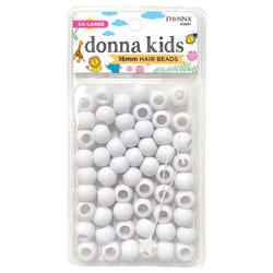 DONNA 16mm Plastic Hair Beads XXL  Hair Beads for Kids DIY Hair Braiding Plastic Beads for Braid Hair 1pc Quick Beaders for Kids Hair Braids White Col