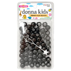 DONNA 16mm Plastic Hair Beads XXL  Black Color  1pc