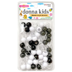 DONNA 16mm Plastic Hair Beads XXL  Hair Beads for Kids DIY Hair Braiding Plastic Beads for Braid Hair 1pc Quick Beaders for Kids Hair Braids WHT CLR B