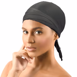 DONNA Satin Wrap Silk Wraps Satin Wrap for Womens Hair for Face Wash for Makeup Hair Accessories Headbands BLACK Color