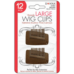 Donna Wig Clips 12pcs Wig Clips Wig Clips Hair Extension 1PC BROWN LARGE