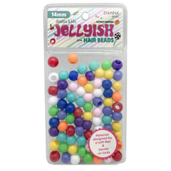DONNA Kids Jellyish Hair Beads - Squishy  Jellyish Twist 14MM Rubber Beads  Safe & Durable Hair Accessories for Kids  Silicone Feeling  Beads Jewelry