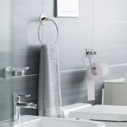 Self Adhesive Towel Ring,Towel Holder Brushed Stainless Steel Towel Holder for Bathroom Single Rod,Water and Rust Proof