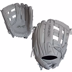 Miken Pro Series Slowpitch Softball Glove  13 inch  White  Right Hand