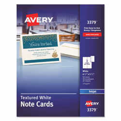 Avery 3379 Inkjet Note Cards  w/Envelopes  41/4Inch x51/2Inch  50/