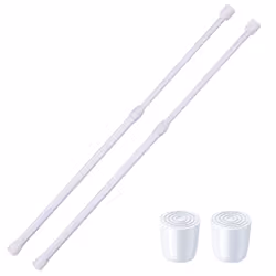 2 Pack Small Tension Rods 26 in to 39 Curtain Rods Window Rods in Extendable Width Spring Cupboard Bars for Kitchen Utensils ...