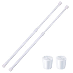 2 Pack Small Tension Rods 26 in to 39 Curtain Rods Window Rods in Extendable Width Spring Cupboard Bars for Kitchen Utensils  Closet  and Cabinet  Fit