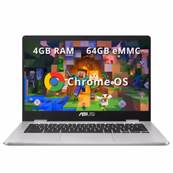 ASUS C523NA Chromebook 15.6'' HD Laptop  Intel Celeron N3350 Processor  4GB RAM  64GB eMMC Flash Memory  Intel HD Graphics  H ...
