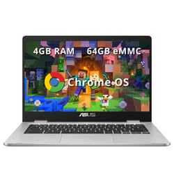 ASUS C523NA Chromebook 15.6'' HD Laptop  Intel Celeron N3350 Processor  4GB RAM  64GB eMMC Flash Memory  Intel HD Graphics  HD Webcam  Stereo Speakers