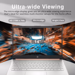 HP Stream 14"" HD BrightView Laptop  Intel Celeron N4120  4GB RAM  64GB SSD  Intel HD Graphics  720p Webcam  1 Year Office 365  Gold  Win 11