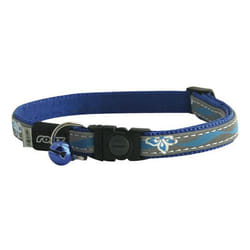 Rogz NightCat Blue, Grey Polyurethane Cat Standard collar