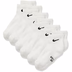 NIKE Kids' Unisex Everyday Cushioned Ankle Socks (6 Pairs) White/Blac