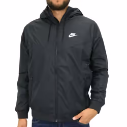 Nike Mens Windrunner Hooded Track Jacket Black/Black/White 727324-010