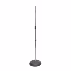 On-Stage Stands MS7201C, Straight microphone stand, Round base, Black, Chrome, 5/8", 83.8 cm, 152.4 cm