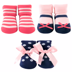 Luvable Friends 10407185_Navy, Child, Female, 3 pair(s)