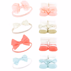 Hudson Baby 10408002_CORALGOLD_ONESIZE, Hat, Socks, Female, Child, One Size, 8 pc(s)
