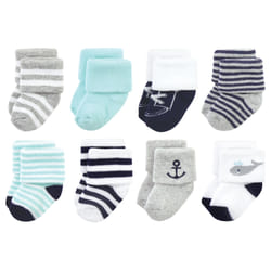 Hudson Baby 10708414_MINTWHALE_6-12M sock Male