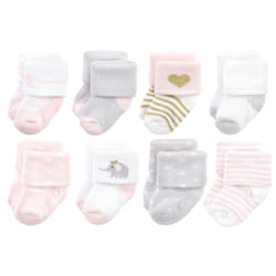 Hudson Baby 10708424_PINKGRAYELEPHANT_0-6M sock Female