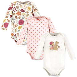 Hudson Baby Unisex Baby Cotton Long-Sleeve Bodysuits  Fall Squirrel 3-Pack  Preemie