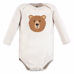 Hudson Baby Unisex Baby Cotton Long-Sleeve Bodysuits  Brown Bear 3-Pack  Newborn