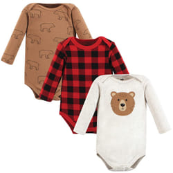 Hudson Baby Unisex Baby Cotton Long-Sleeve Bodysuits  Brown Bear 3-Pack  18-24 Months