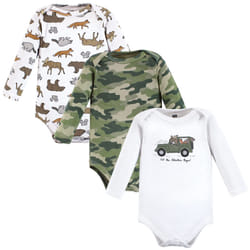 Hudson Baby Unisex Baby Cotton Long-Sleeve Bodysuits  Animal Adventure 3-Pack  Preemie