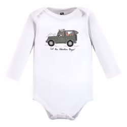Hudson Baby Unisex Baby Cotton Long-Sleeve Bodysuits  Animal Adventure 3-Pack  12-18 Months