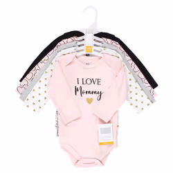 Hudson Baby Unisex Baby Cotton Long-Sleeve Bodysuits  Girl Mommy  Newb