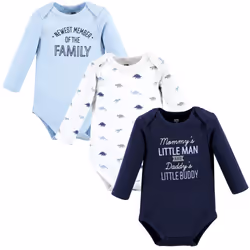 Hudson Baby Unisex Baby Cotton Long-Sleeve Bodysuits Newest Family Member  12-18 Months
