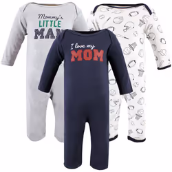 Hudson Baby girls Unisex cotton coveralls Love Mom 6-9 Months Love Mom 6-9 Months US